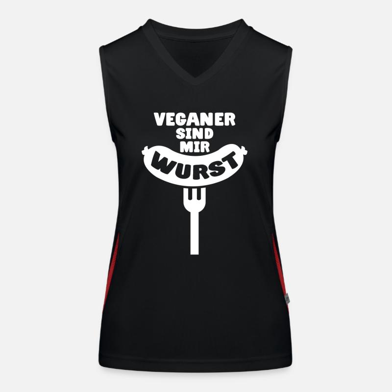Veganer sind mir Wurst Fleischesser Geschenk Funktionelles Kontrast-Tank Top für Frauen