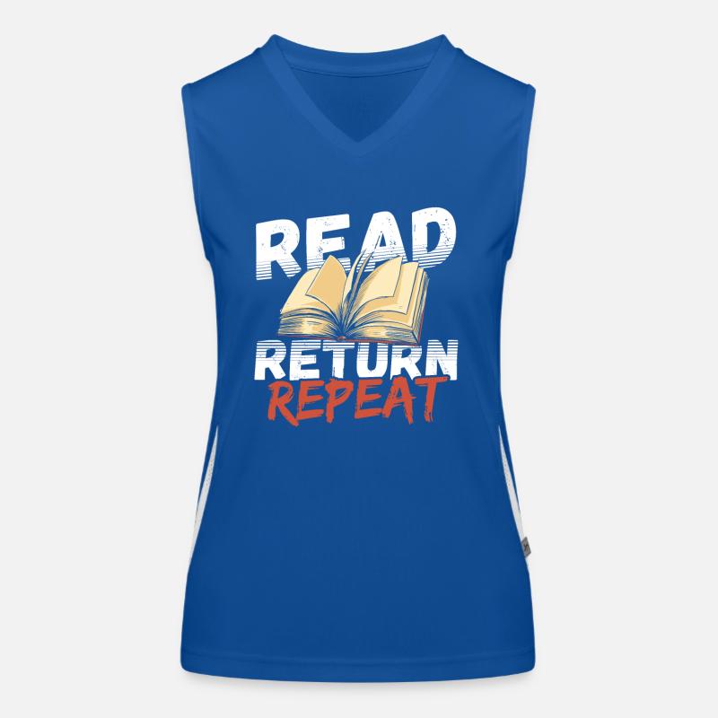 Read Return Repeat Librarian Library Book Lover Funktionelles Kontrast-Tank Top für Frauen