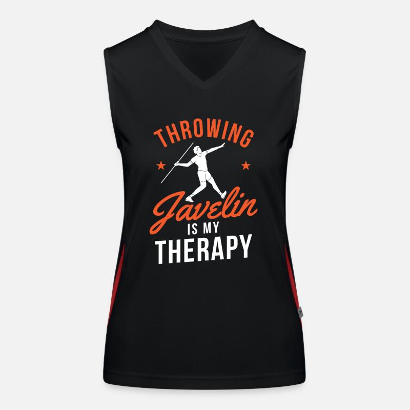 Throwing spears is my therapy spear Women's Functional Contrast Tank Top