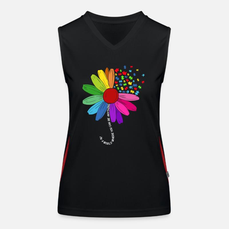 Autism Struggle Education Autistic Autistic Puzzle Women's Functional Contrast Tank Top
