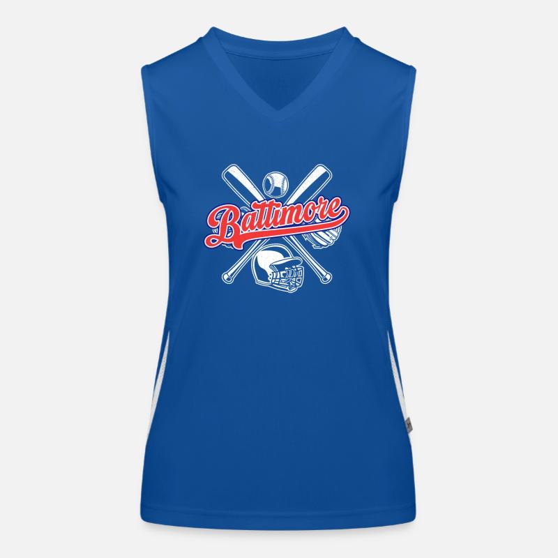 Vintage Baltimore Baseball Distressed Baseball Funktionelles Kontrast-Tank Top für Frauen
