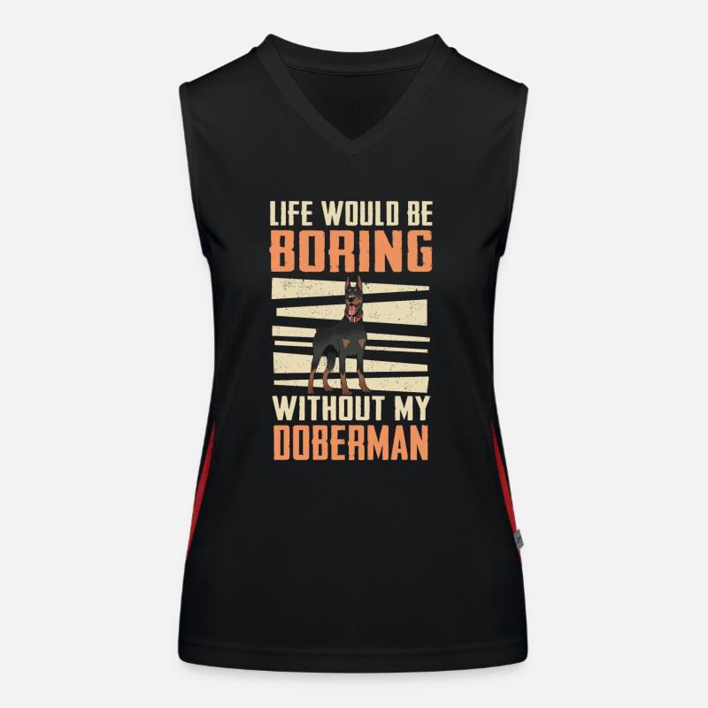 Doberman Pinscher Dog Women's Functional Contrast Tank Top