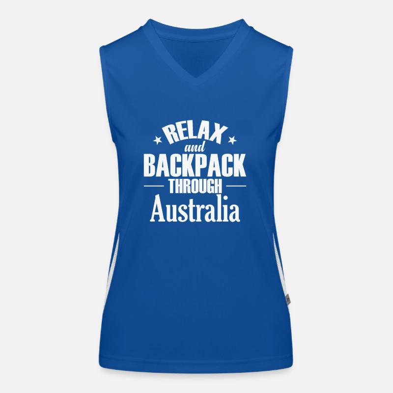Relax and Backpack through Australia Funktionelles Kontrast-Tank Top für Frauen