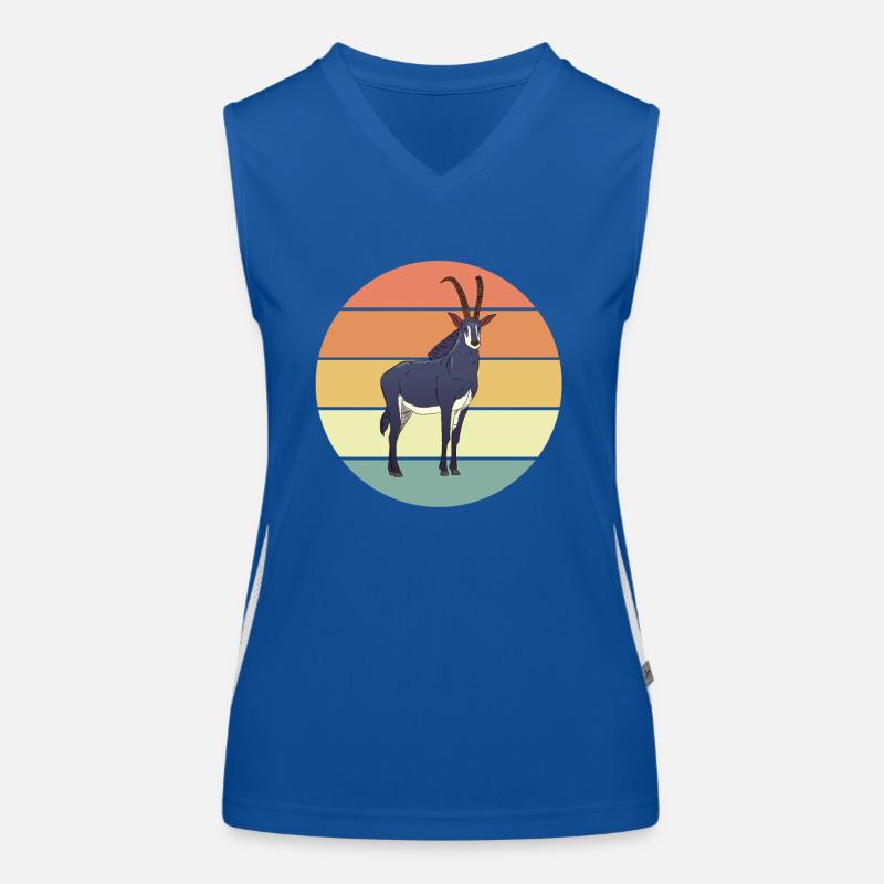 Retro Antilope Geschenk Funktionelles Kontrast-Tank Top für Frauen