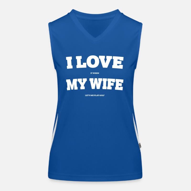 Golf Ehefrau Golfspieler Golftasche Ehemann Ball Funktionelles Kontrast-Tank Top für Frauen