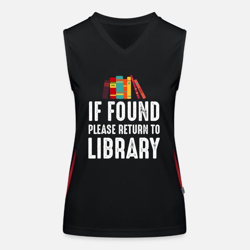 If Found Please Return to Library Funktionelles Kontrast-Tank Top für Frauen