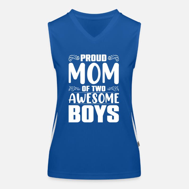 Mama Von Zwei Jungs Mutter Muttertag Funktionelles Kontrast-Tank Top für Frauen