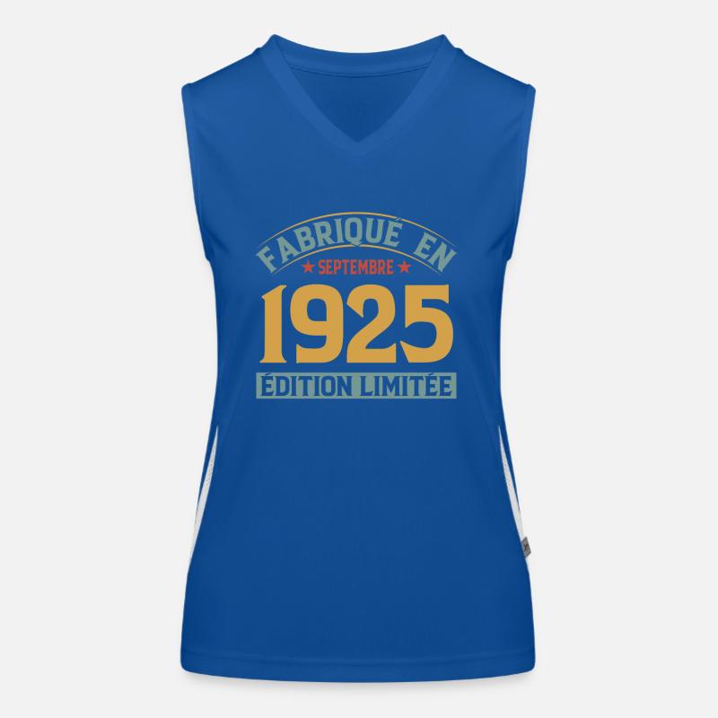 Fabriqué En Septembre 1925 Édition Limitée Débardeur respirant contrasté Femme