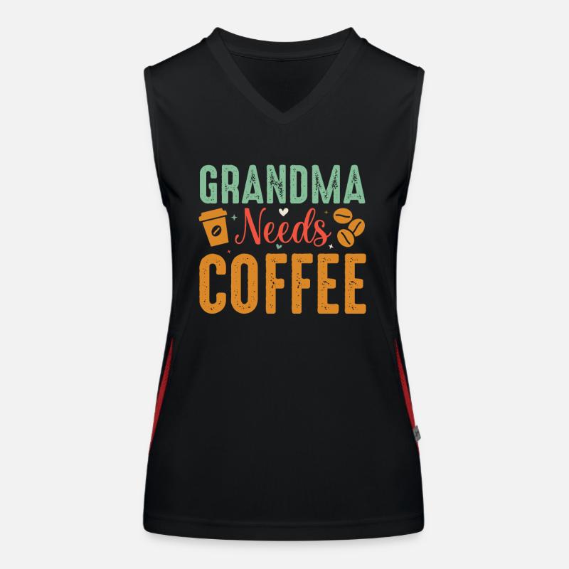 Oma Kaffee Kaffeetrinkerin Spruch Großmutter Omi Funktionelles Kontrast-Tank Top für Frauen
