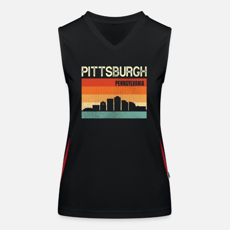 Pittsburgh Pennsylvania Top sportivo da donna in contrasto cromatico