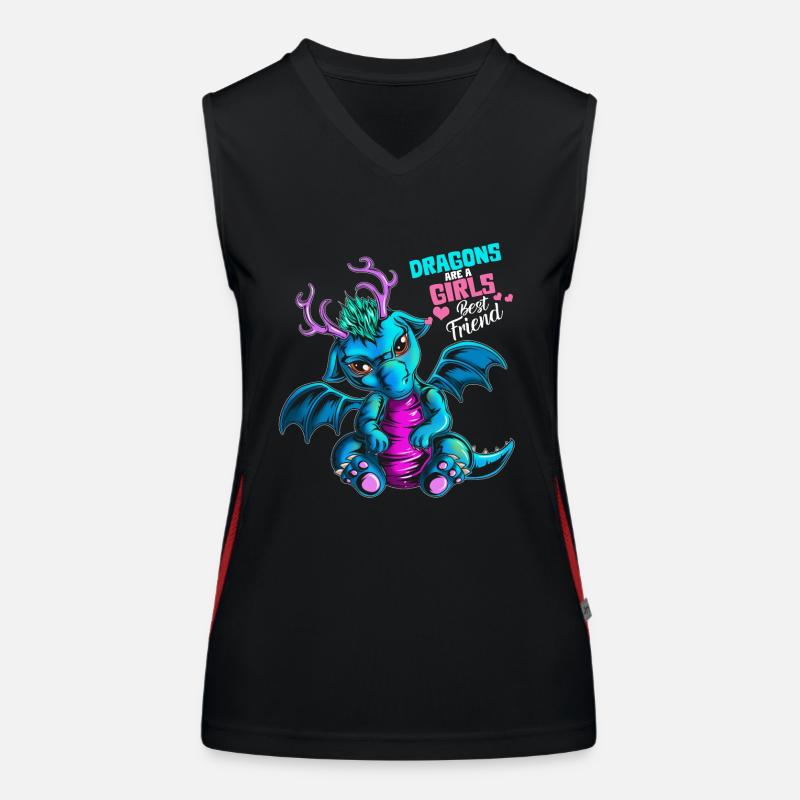 Drachen sind der beste Freund eines Mädchens Funktionelles Kontrast-Tank Top für Frauen