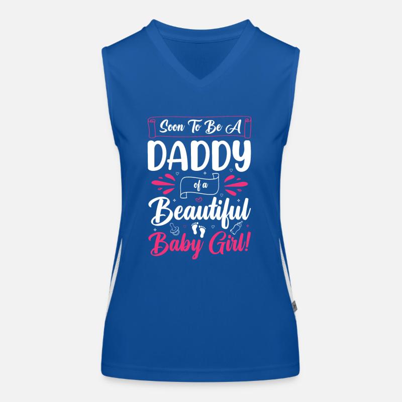 Werdender Papa Vater Tochter Mädchen Eltern Kind Funktionelles Kontrast-Tank Top für Frauen