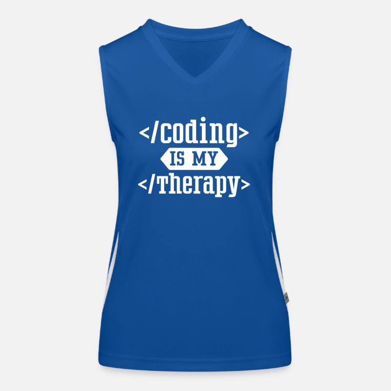 Programming Is My Therapy Coding Coder Code Women's Functional Contrast Tank Top