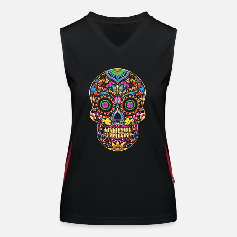 Dia de los Muertos Funktionelles Kontrast-Tank Top für Frauen