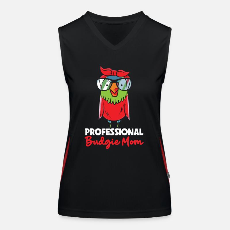 Budgie Mama Blue Parakeet Blue Women's Functional Contrast Tank Top