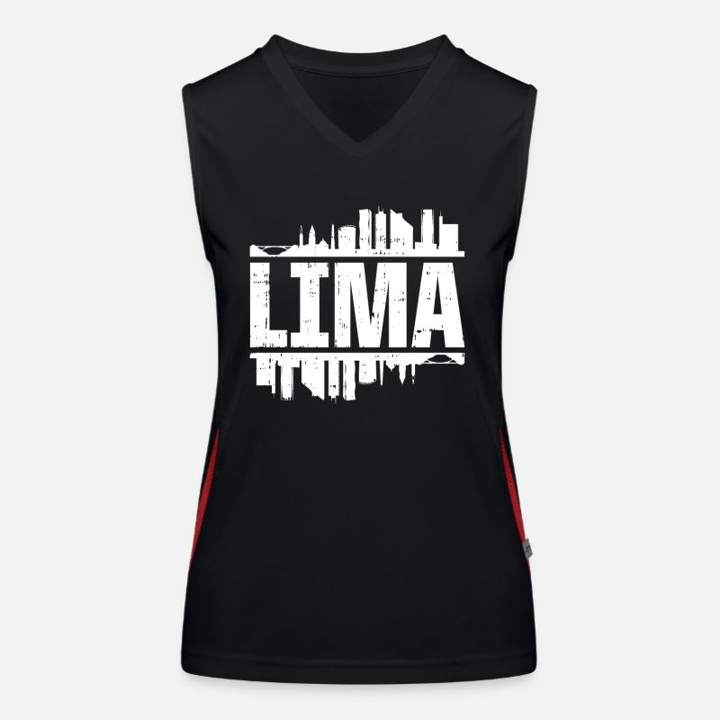 Lima Peru Skyline Funktionelles Kontrast-Tank Top für Frauen