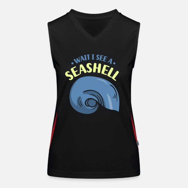 Waiting I See A Shell Collecting Shells Women's Functional Contrast Tank Top