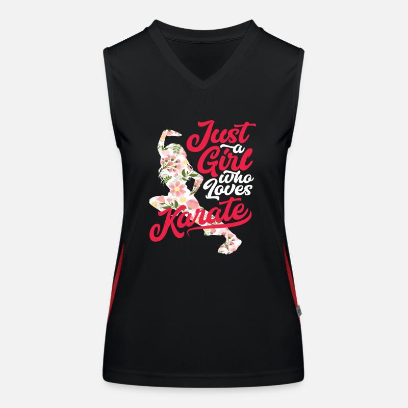 Blumen Karate Frau Mädchen Funktionelles Kontrast-Tank Top für Frauen
