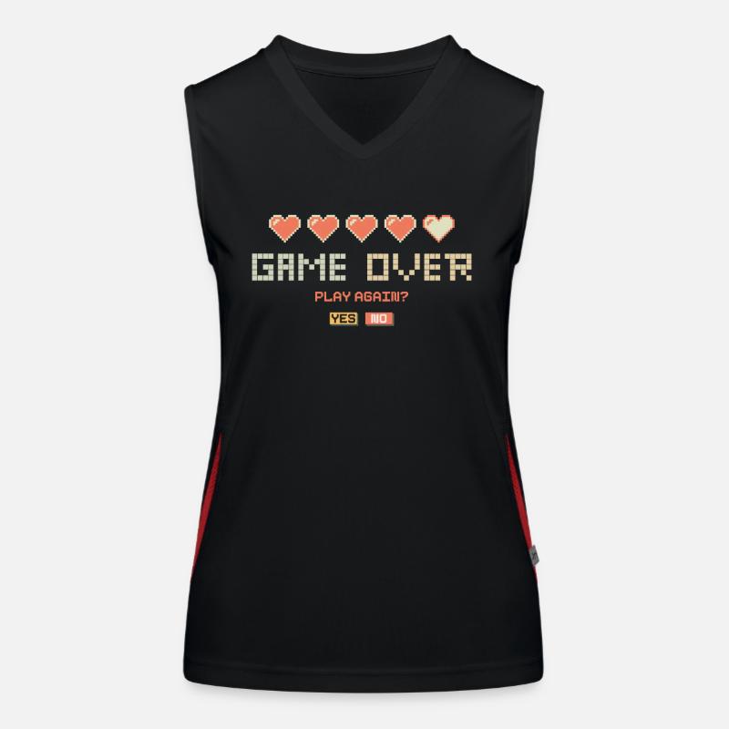 Game Over Retro Schriftzug Funktionelles Kontrast-Tank Top für Frauen