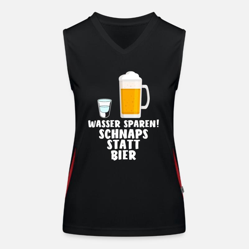Schnaps statt Bier Schnapstrinker Geschenk Funktionelles Kontrast-Tank Top für Frauen