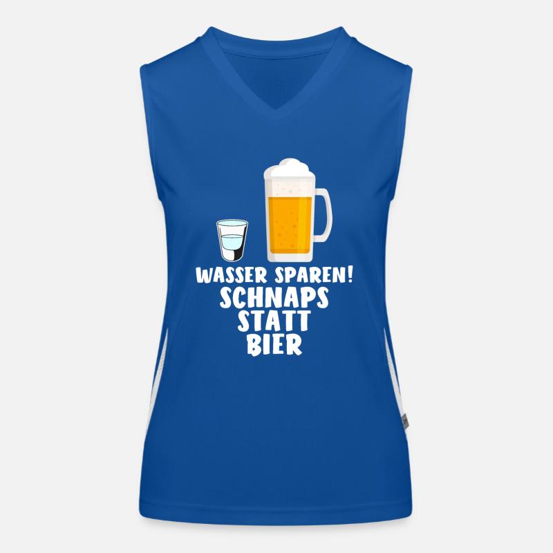 Schnaps statt Bier Schnapstrinker Geschenk Funktionelles Kontrast-Tank Top für Frauen