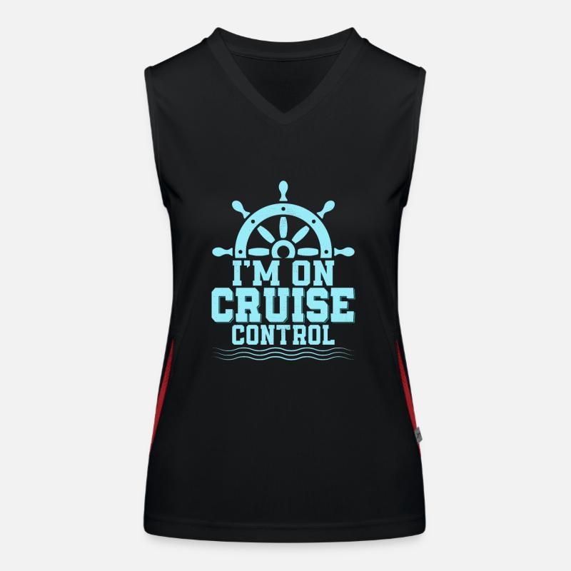 I'm On Cruise Control Cruiser Vacation Crusing Funktionelles Kontrast-Tank Top für Frauen