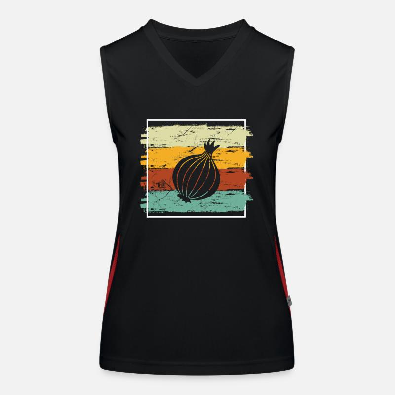 Onion Lover Retro Vegetables Vegan Gift idea Funktionelles Kontrast-Tank Top für Frauen