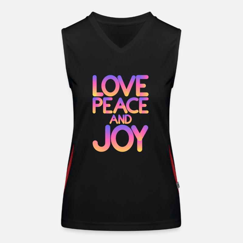 Love peace and joy Women's Functional Contrast Tank Top