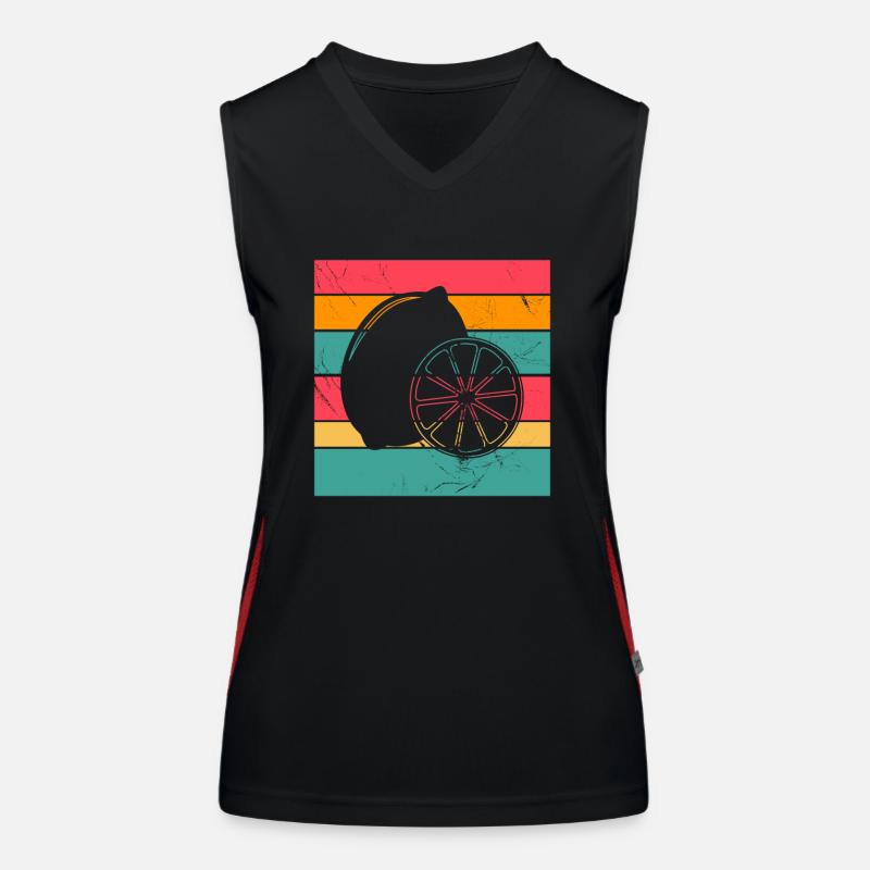 Lemon Fruit Lover Retro Lemonade Gift idea Women's Functional Contrast Tank Top