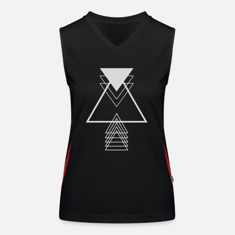 Triangles Grey Modern Minimalist Geometry Supe Women's Functional Contrast Tank Top