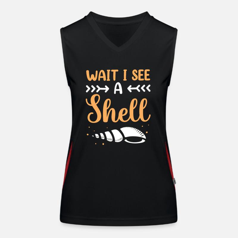 Waiting I See A Shell Collecting Shells Women's Functional Contrast Tank Top