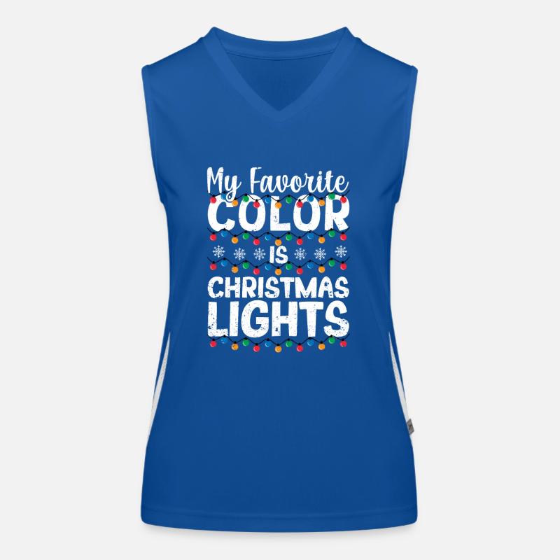 Noël PJs Pyjamas Lumière Ma couleur préférée est Débardeur respirant contrasté Femme