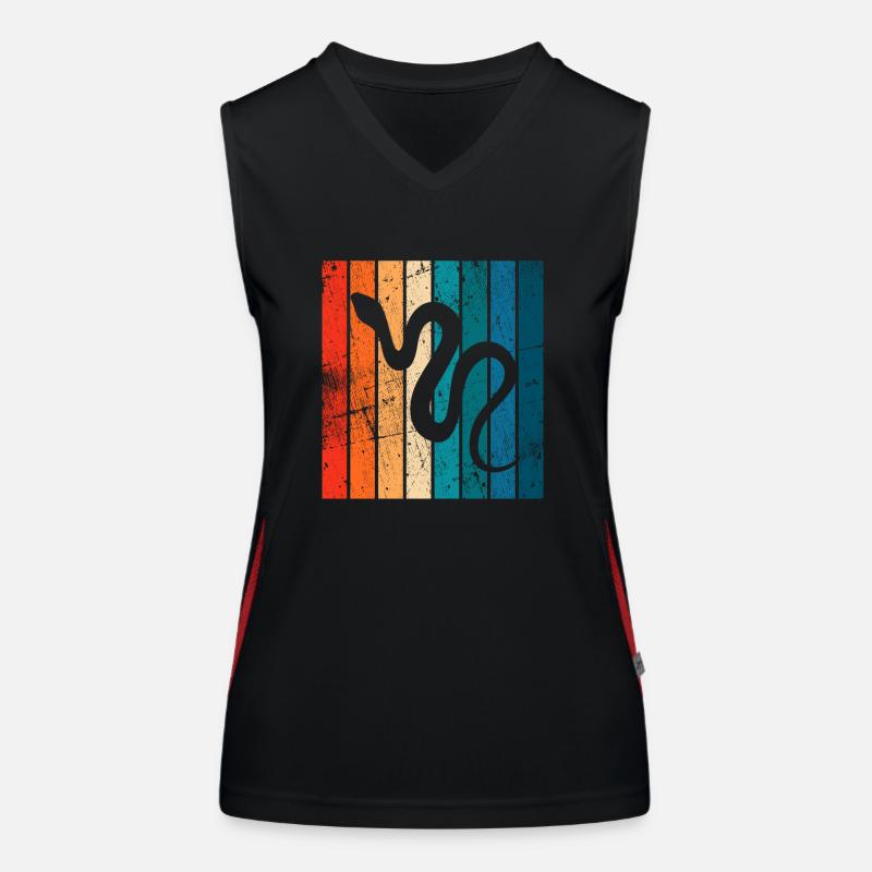 Snake Retro Reptile Python Idée cadeau Débardeur respirant contrasté Femme