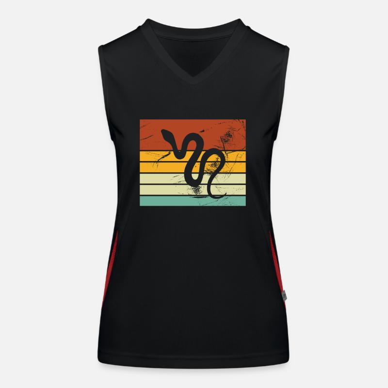 Snake Retro Reptile Python Gift idea Women's Functional Contrast Tank Top