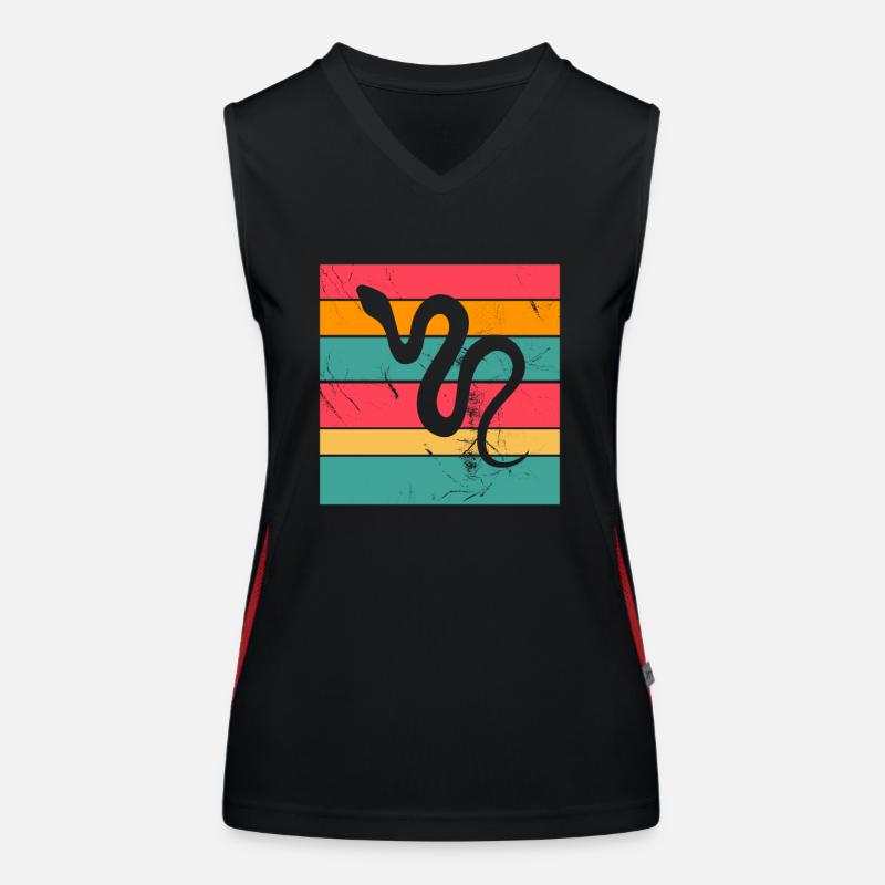Snake Retro Reptile Python Idée cadeau Débardeur respirant contrasté Femme