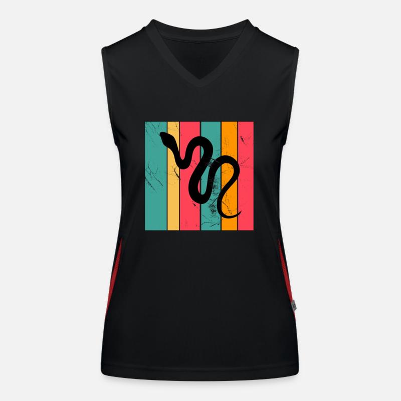 Snake Retro Reptile Python Idée cadeau Débardeur respirant contrasté Femme