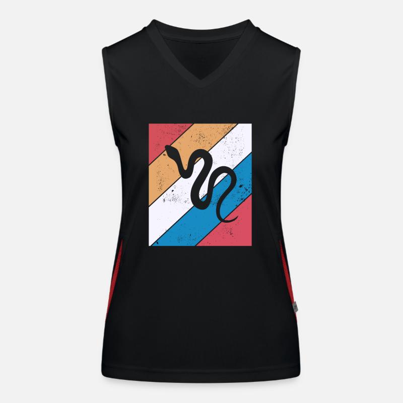 Snake Retro Reptile Python Idée cadeau Débardeur respirant contrasté Femme