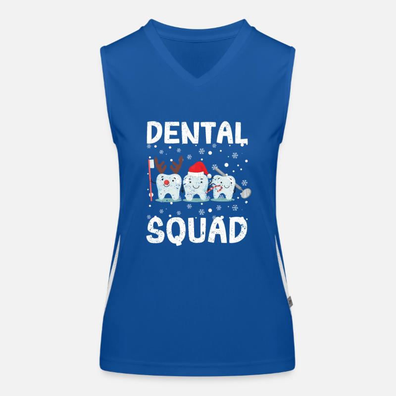 Dental Squad Teeth Dentist Merry Christmas Women's Functional Contrast Tank Top