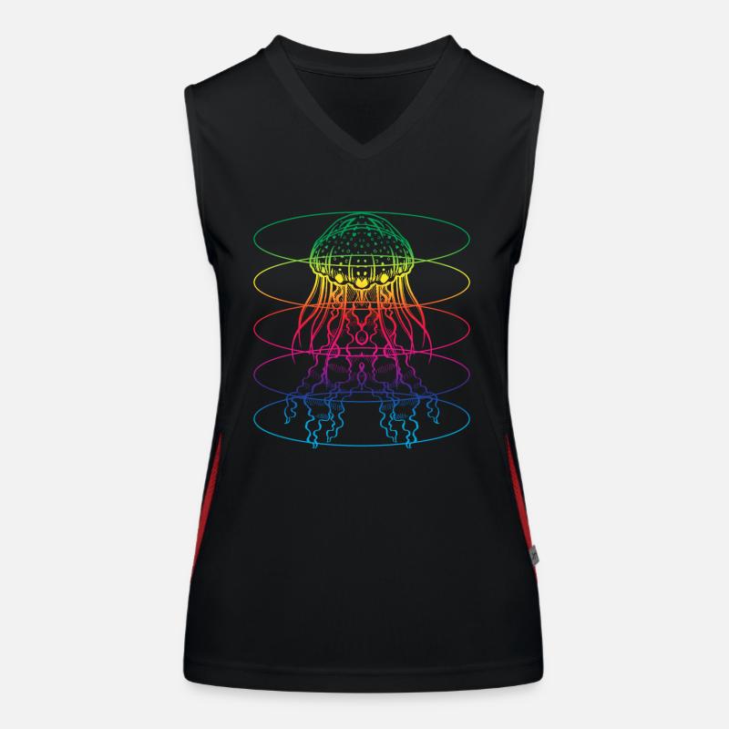Bunte Qualle Funktionelles Kontrast-Tank Top für Frauen