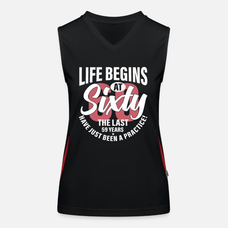 life begins at sixty Women's Functional Contrast Tank Top