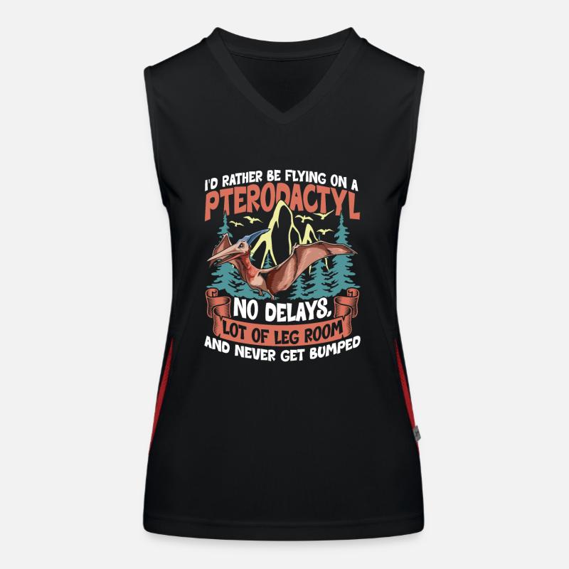 I'd Rather Be Flying On A Pterodactyl Funktionelles Kontrast-Tank Top für Frauen