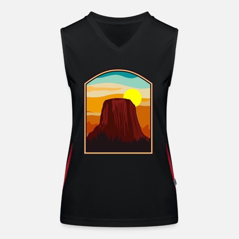 Devils Tower National Monument Funktionelles Kontrast-Tank Top für Frauen