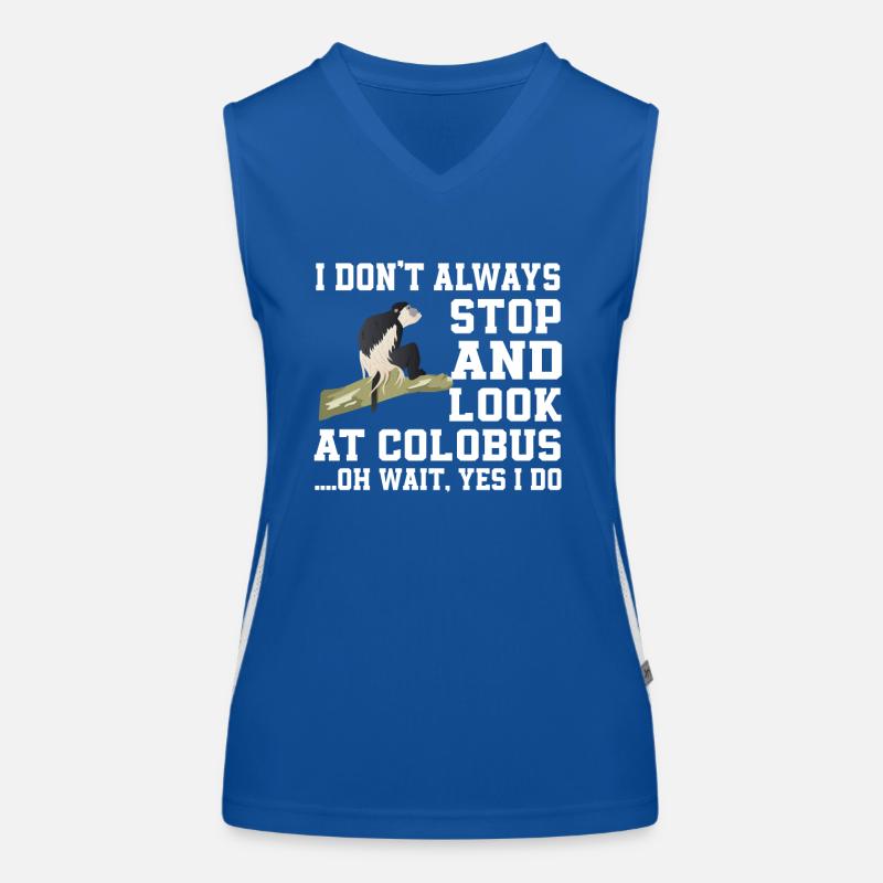 Funny Colobus Monkey Saying Women's Functional Contrast Tank Top