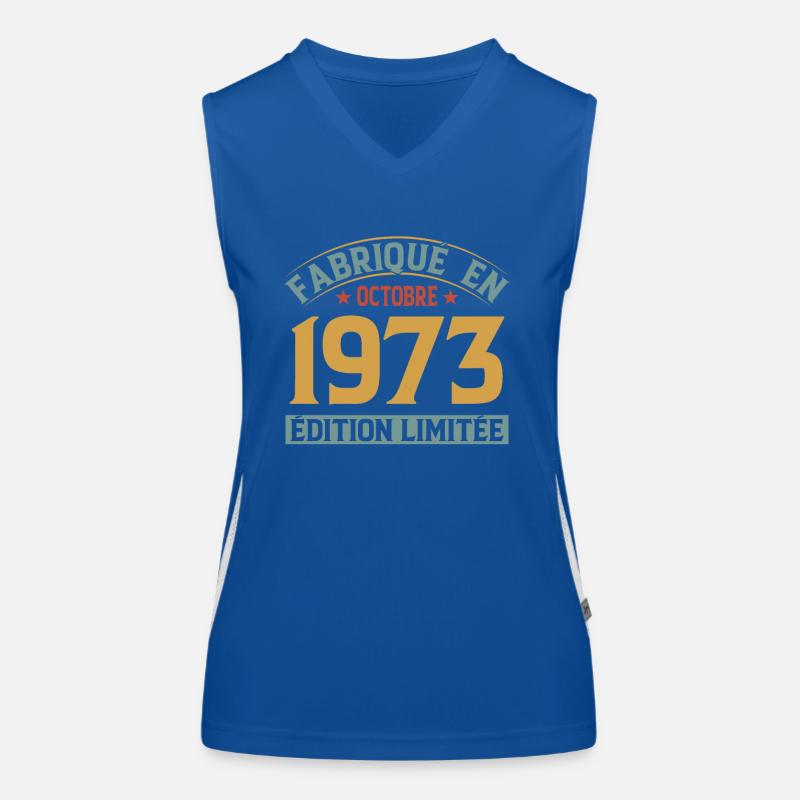 Fabriqué En Octobre 1973 Édition Limitée Débardeur respirant contrasté Femme
