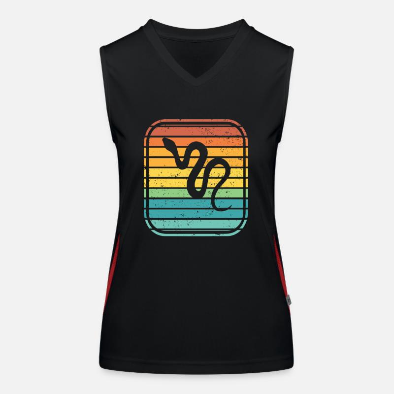 Snake Retro Reptile Python Idée cadeau Débardeur respirant contrasté Femme