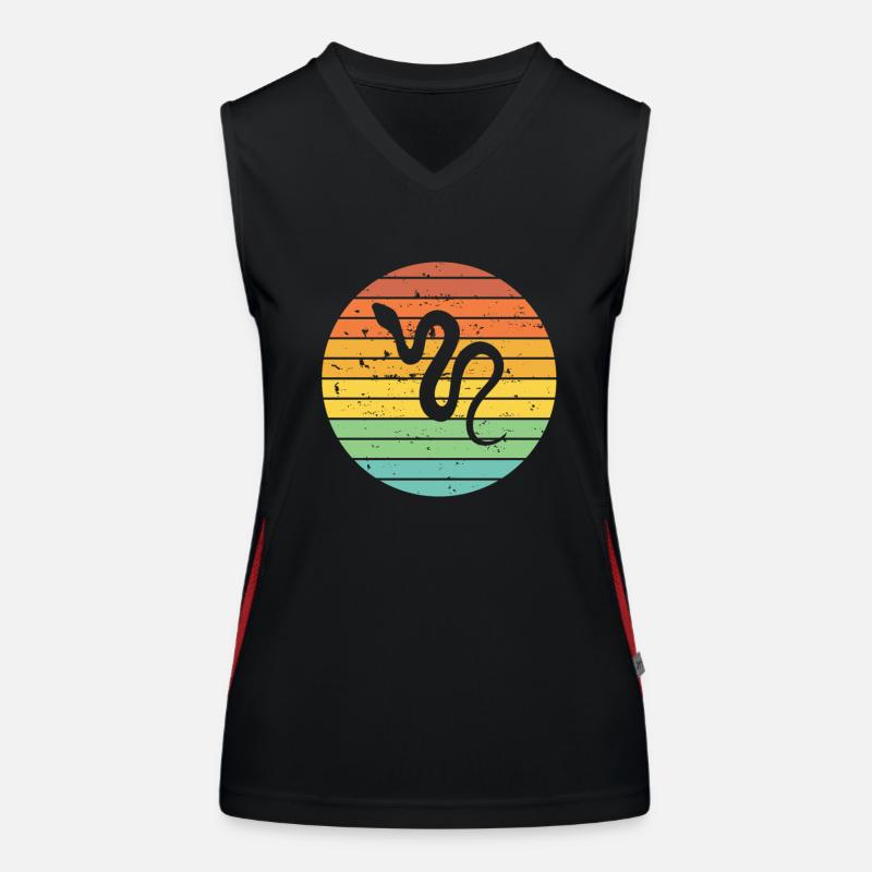 Snake Retro Reptile Python Gift idea Women's Functional Contrast Tank Top