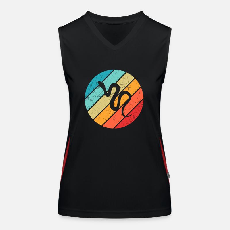 Snake Retro Reptile Python Idée cadeau Débardeur respirant contrasté Femme