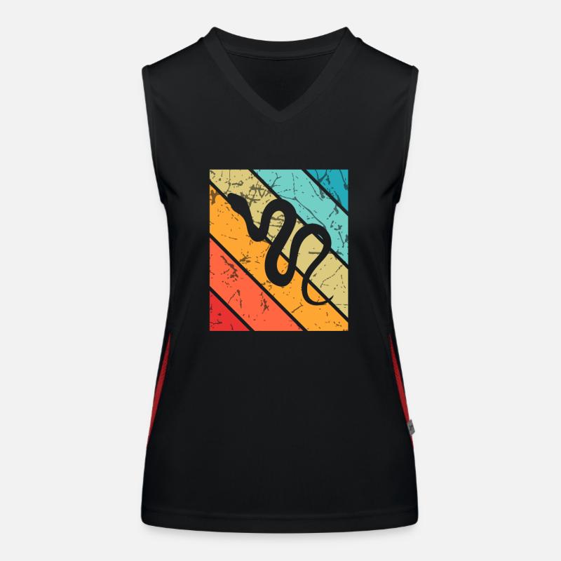 Snake Retro Reptile Python Idée cadeau Débardeur respirant contrasté Femme