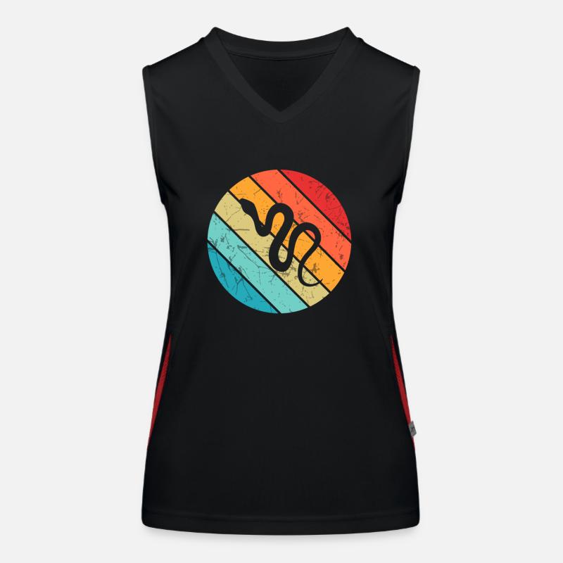 Snake Retro Reptile Python Gift idea Women's Functional Contrast Tank Top
