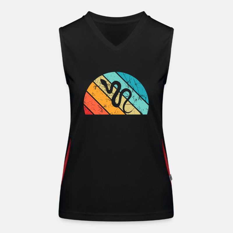 Snake Retro Reptile Python Gift idea Women's Functional Contrast Tank Top